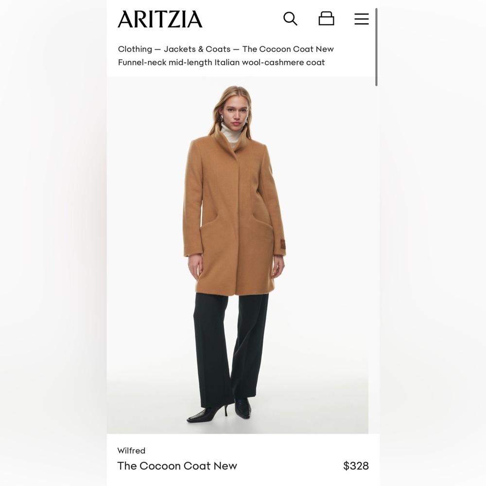Wilfred Cocoon Coat Aritzia